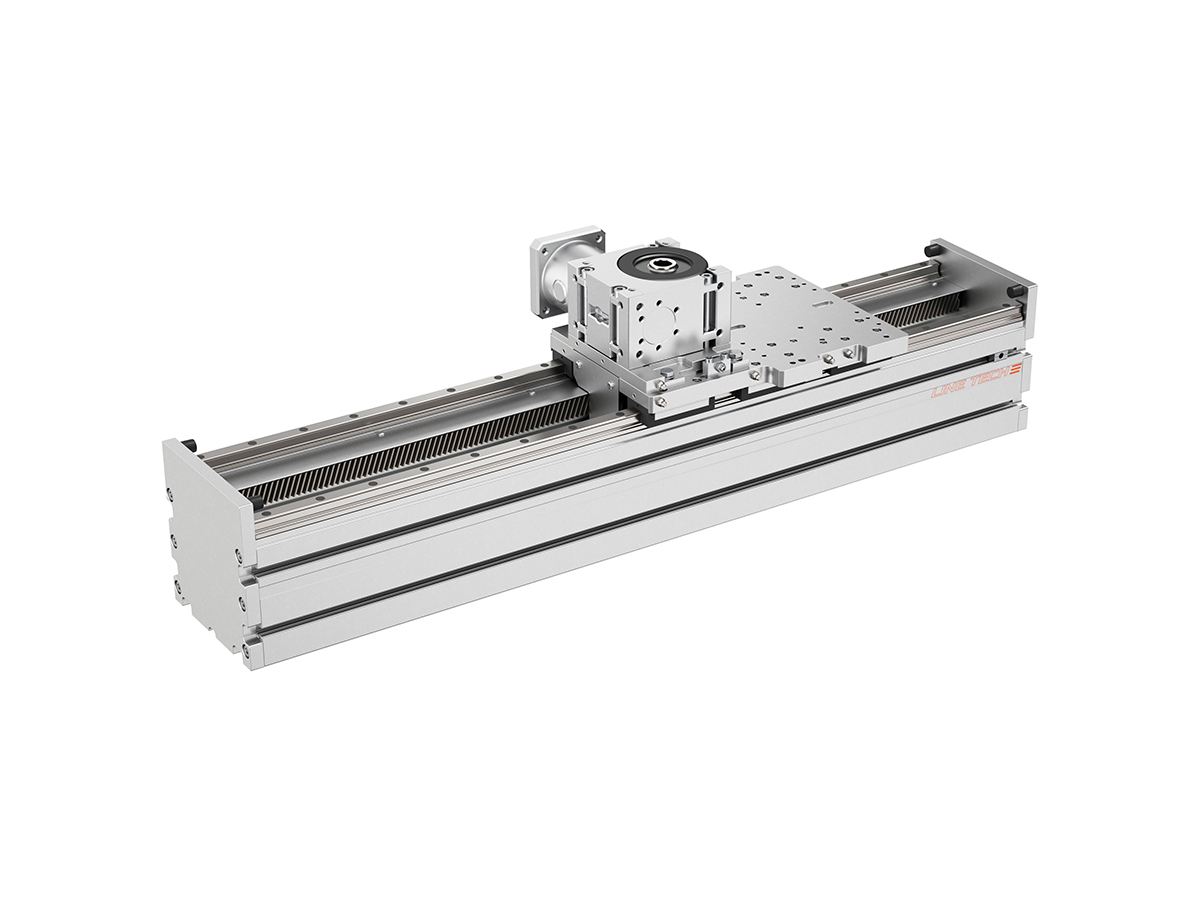 Bild von einem Dynamikmodul mit Zahnstange der Firma KML Linear Motion Technology